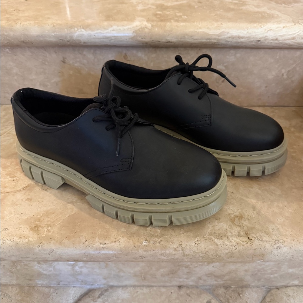 Dr. Martens Black Oxfords with Beige Sole